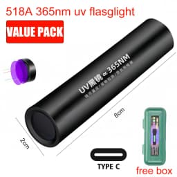 USB Rechargeable Mini 365nm UV Flashlight 3W Ultraviolet Torch Pets Urine Cat Tinea Money Ore Scorpion Detection Flashlights