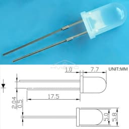100pcs 5mm Round Diffused White Red Green Blue Yellow Warm Lightemitting Diode 2pin LED 6000~6500K Bulb Light Diodes Lamp 3V