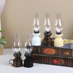 Vintage Lantern Retro Design LED Hanging Oil Lamp Battery Operated Decorative for Home Holiday Christmas Gifts Home Decor