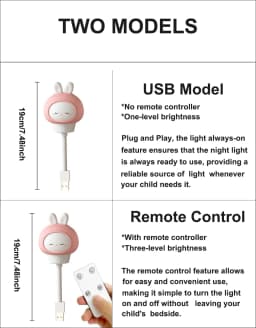 GGbingo Night Light USB/Remote Control LED Cute Cartoon Night Lamp Bear Kitten Light for Kid Bedroom Decor Bedside Lamp