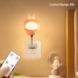 GGbingo Night Light USB/Remote Control LED Cute Cartoon Night Lamp Bear Kitten Light for Kid Bedroom Decor Bedside Lamp