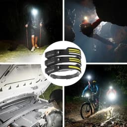 LED COB Induction Headlamp Built-in Battery Sensor Head Flashlight USB Rechargeable 5 Lighting Modes Waterproof Headlight
