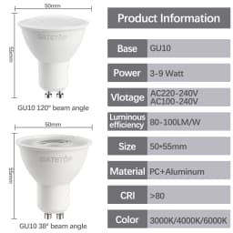 1-10pcs Foco GU10 Spotlight Bulb AC220V 110V LED Lighting 3W 5W 6W 7W 8W 9W Can Replace The 50W Halogen Lamp Lampara Led