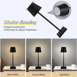 Hotel Cordless Usb Rechargeable Table Lamp Poldina Waterproof Touch Switch Table Lamps for Bedroom Hotel Living Room Restaurant
