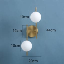 Modern Led Wall Lamps Indoor Golden Wall Lights with Milky Glass Round Ball Bedside Wall Lights Double G9 Bulbs with Light Bulb