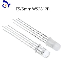 50PCS High-brightness WS2812B Plug-in Lamp Beads: F5RGB Built-in IC 5V Programmable Direct Insert 5MM Color Full-color LED