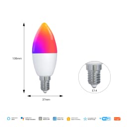MOES  Matter WiFi GU10 Tuya Smart Bulb Dimmable Led Light 16 Million RGB C+W Colors Candle Lamp Voice Control Alexa Google Home