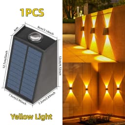 2 LED Solar Wall Lamp Waterproof Outdoor Solar Garden Decor Lights Up and Down Luminous Lighting for Street Balcony Garden Villa