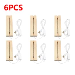 1-10PCS LED Wood Light Display Crystal Wooden Lighted Base Stand Acrylic Light Plate Base USB Wooden Base for Resin Art Light