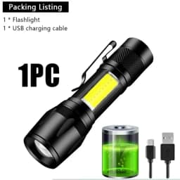 1-5PCS Mini LED Flashlight Zoom Torch COB+XPE Lamp Built-in Battery Lamp Outdoor Waterproof Emergency Pocket Light With Pen Clip