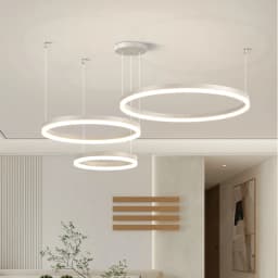 Modern LED Living Room Chandelier White/Gold Ring Ceiling Light For Dining Room Bedroom Kitchen Lustre Home Indoor Lighting