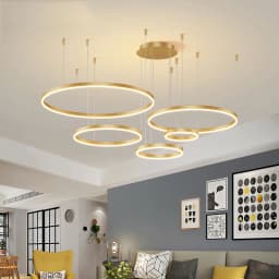 Modern LED Living Room Chandelier White/Gold Ring Ceiling Light For Dining Room Bedroom Kitchen Lustre Home Indoor Lighting