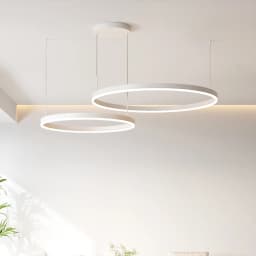 Modern LED Living Room Chandelier White/Gold Ring Ceiling Light For Dining Room Bedroom Kitchen Lustre Home Indoor Lighting