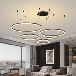 Modern LED Living Room Chandelier White/Gold Ring Ceiling Light For Dining Room Bedroom Kitchen Lustre Home Indoor Lighting