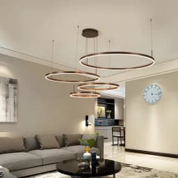 Modern LED Living Room Chandelier White/Gold Ring Ceiling Light For Dining Room Bedroom Kitchen Lustre Home Indoor Lighting