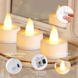 6-96Pcs Flameless LED Candle Creative wishing Led Tea Light Warm White Flameless Candle Halloween Christmas Decor Candle Light