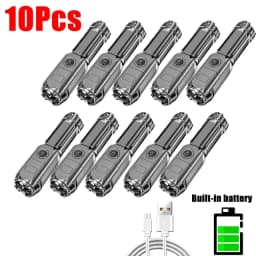 Powerful LED Flashlight USB Rechargeable Torch Portable Zoomable Camping Light 3 Lighting Modes For Outdoor Hiking Emergency