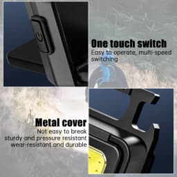 Rechargeable Keychain Flashlight Portable Mini COB Work Lights With 90° Foldable Side Lights Super Bright Flashlight for Camping