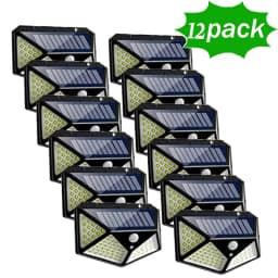 12Pack Outdoor Solar Lights 3 Modes Motion Sensor Lights Waterproof Wall Lights for Backyard Garden Patio Yard Garage Deck Porch