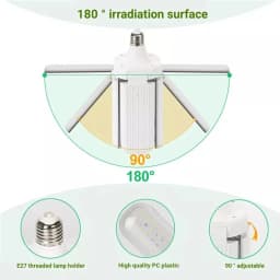 24/36/48W Fan Leaf Foldable LED Grow Light Full Spectrum E27 Plant Growing Light Phytolamp Bulb Indoor Plants Flower Seedling