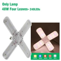 24/36/48W Fan Leaf Foldable LED Grow Light Full Spectrum E27 Plant Growing Light Phytolamp Bulb Indoor Plants Flower Seedling