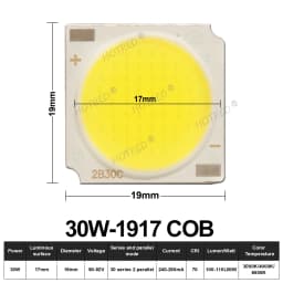 10-50pcs COB LED 3W 5W 7W 10W 12W 15W 18W 30W 36W Neutral Cold Warm White 13mm 20mm 28mm 1919 Chips Lamp SpotLight Downlight DIY