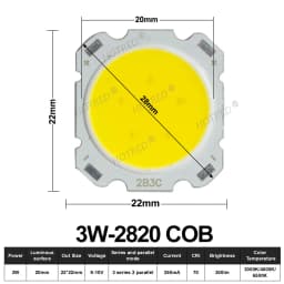 10-50pcs COB LED 3W 5W 7W 10W 12W 15W 18W 30W 36W Neutral Cold Warm White 13mm 20mm 28mm 1919 Chips Lamp SpotLight Downlight DIY