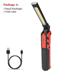 Dimmable COB LED Work Light USB Rechargeable Folding Flashlight Inspection Lamp with Magnetic Hook Power Bank