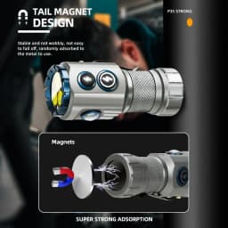 Powerful 2000LM EDC Flashlight Type-c Rechargeable Portable LED Torch RGB Side Lamp with Tail Magnet For Camping Hiking Lantern