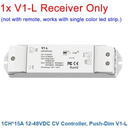 Skydance V1-L 2.4G RF Wireless Remote V1-L(WT) WiFi Tuya APP + Push Dim LED Dimmer CV Controller 12V 24V 15A PWM 0-100% Stepless