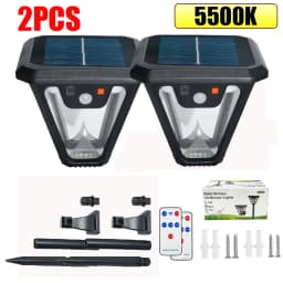 5000K Solar Pathway Garden Decor Lights Outdoor With Motion Sensor IP65 Waterproof Solar Lamp Patio Yard Lawn Sunlight Wall Lamp