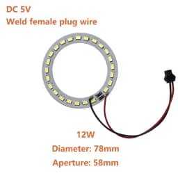 DC 5V LED Light Beads Bulb Light Source SMD 2835 Ring Board LED Chip 10W 12W with SM Female Line White/ Warm Light