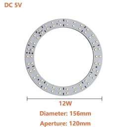DC 5V LED Light Beads Bulb Light Source SMD 2835 Ring Board LED Chip 10W 12W with SM Female Line White/ Warm Light