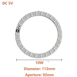 DC 5V LED Light Beads Bulb Light Source SMD 2835 Ring Board LED Chip 10W 12W with SM Female Line White/ Warm Light