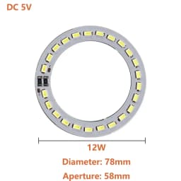 DC 5V LED Light Beads Bulb Light Source SMD 2835 Ring Board LED Chip 10W 12W with SM Female Line White/ Warm Light