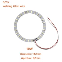 DC 5V LED Light Beads Bulb Light Source SMD 2835 Ring Board LED Chip 10W 12W with SM Female Line White/ Warm Light