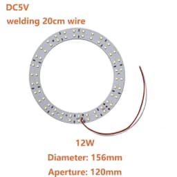 DC 5V LED Light Beads Bulb Light Source SMD 2835 Ring Board LED Chip 10W 12W with SM Female Line White/ Warm Light