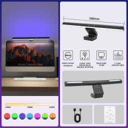 USB Stepless Dimming Screen Hanging Lights Curved Screen Monitor Light Bar RGB Background Atmosphere Desk Lamp Monitor Light Bar