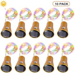 10/20LEDs Solar Wine Bottle String Light Solar Copper Wire Fairy Lights Cork Shape Christmas Lamp For Wedding Party Garden Decor