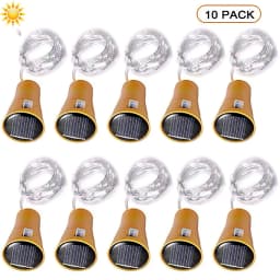 10/20LEDs Solar Wine Bottle String Light Solar Copper Wire Fairy Lights Cork Shape Christmas Lamp For Wedding Party Garden Decor