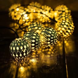 1pc Moroccan Ball Solar String Lights 20/30 LED Outdoor String Lights For Bedroom Garden Wedding Holiday Party Festival Decor