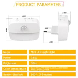 LED Night Light EU US Plug In Smart Motion Sensor Light 220V Wall Lamp For Home Aisle Hallway Stair Kitchen Bedroom Night Lamp