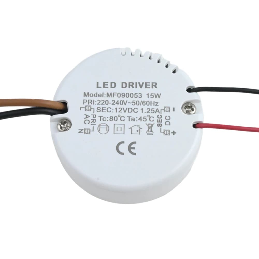 12W 15W Round LED Driver AC 220-240V TO DC 12V 24V Power Supply Adapter External Transformer For LED Strip Lamp Indoor Lighting