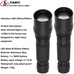 Infrared Complement 7W VCSEL 850nm/940nm Zoom Infrared Flashlight with Mute Adjustable Power 810nm IR Light