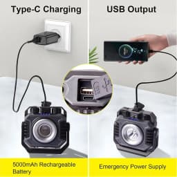 LiitoKala LF-786 Work Lights+26650 5000mAh Battery Rechargeable 2700-8000K Temperature Sensitive Magnetic Work Light 360° Rotata