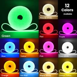 12V 24V LED Neon Strip Light Neon Sign Waterproof Rope Lights Flexible Silicone Lamp Home Decoration with 2pin Wire 9 Colors