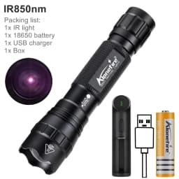 IR850 940nm Infrared LED Zoom High Bright Night Vision Infrared Fill Light Tactical Hunting Flashlight IR Fill Lighting Lamp
