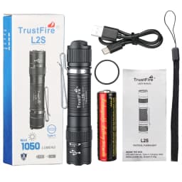 Trustfire L2S Tactical Flashlight 1050Lumens IPX6 14500 Potable Torch Lighting Tyce C USB Rechargeable Lamp with Memory Function