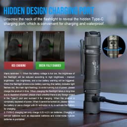 Trustfire L2S Tactical Flashlight 1050Lumens IPX6 14500 Potable Torch Lighting Tyce C USB Rechargeable Lamp with Memory Function