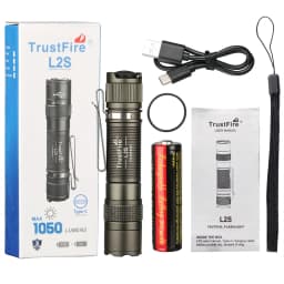 Trustfire L2S Tactical Flashlight 1050Lumens IPX6 14500 Potable Torch Lighting Tyce C USB Rechargeable Lamp with Memory Function